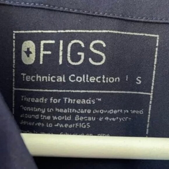 FIGS Navy Blue 2 Piece Scrub Set Zip Top and Zamora Joggers size S Petite - Picture 4 of 7